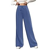 DLOODA Womens Wide Leg Sweatpants Baggy Drawstring Lounge Sweat Pants with 4 Pockets Athletic Gym Workout Pants