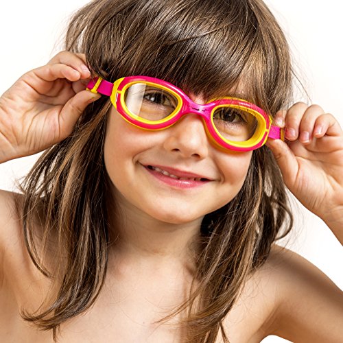 Kids Swimming Goggles ~ Swim Goggles for Kids (Age 2-12) || Hypoallergenic Soft Silicone || Anti Fog Lenses || UV Protection || for Children Girls Boys (Pink and Yellow Color) - Thumbnail 6