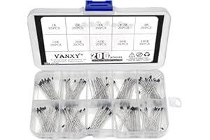 VANXY 10Values 200Pcs NTC Thermistors Resistor Temperature Sensor 1K 2K 3K 4.7K 5K 10K 20K 47K 50K 100K ohm B 3950 5% Thermal MF52AT