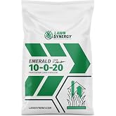 10-0-20 Emerald Lawn Fertilizer 50lbs - Slow-Release Nitrogen, Iron, &amp; Micronutrients - Dark Green Lawn for Tall Fescue, St. Augustine, Zoysia, Centipede