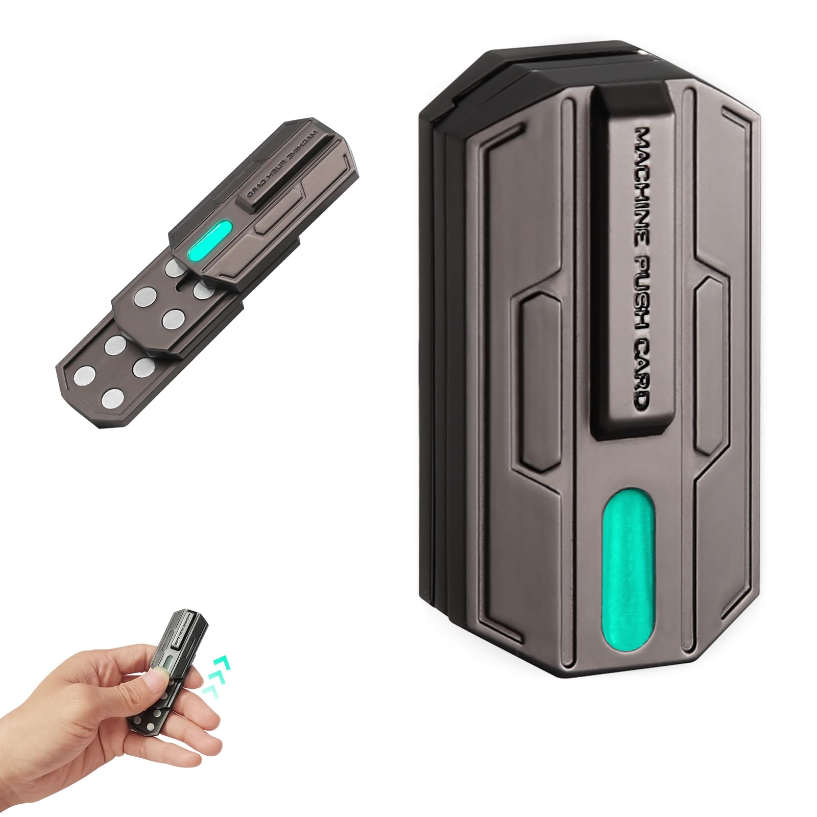 Slider Toy, OBEST Metal Fidget Slider, Glow-in-The-Dark Metal Fidget Toys, 3-Layer Push Card Sensory Toys For Autism And Hyperactivity Disorder, Adult Office Desk Toy (80841)