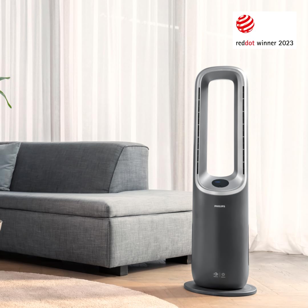 Philips Air Performer 3-in-1: Luftreiniger, Heiz- und KŸhlgeblŠse - Reinigt 70 m?, Entfernt 99,97% der Allergene und Schadstoffe. HEPA-Filter, Intelligente Sensoren, Alexa, App. (AMF870/15) 3