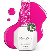 MelodySusie Hema Free Gel Nail Polish, 0.5 Fl Oz Thick Hot Pink Gel Polish, Non Toxic, Long Lasting, Soak Off UV Nail Polish, Manicure Nail Design Salon DIY Nail Art at Home 027