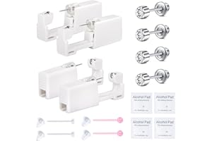 QWALIT 2 Pairs Ear Piercing Gun Kit with Self Piercing Earrings and Disposable Earring Gun