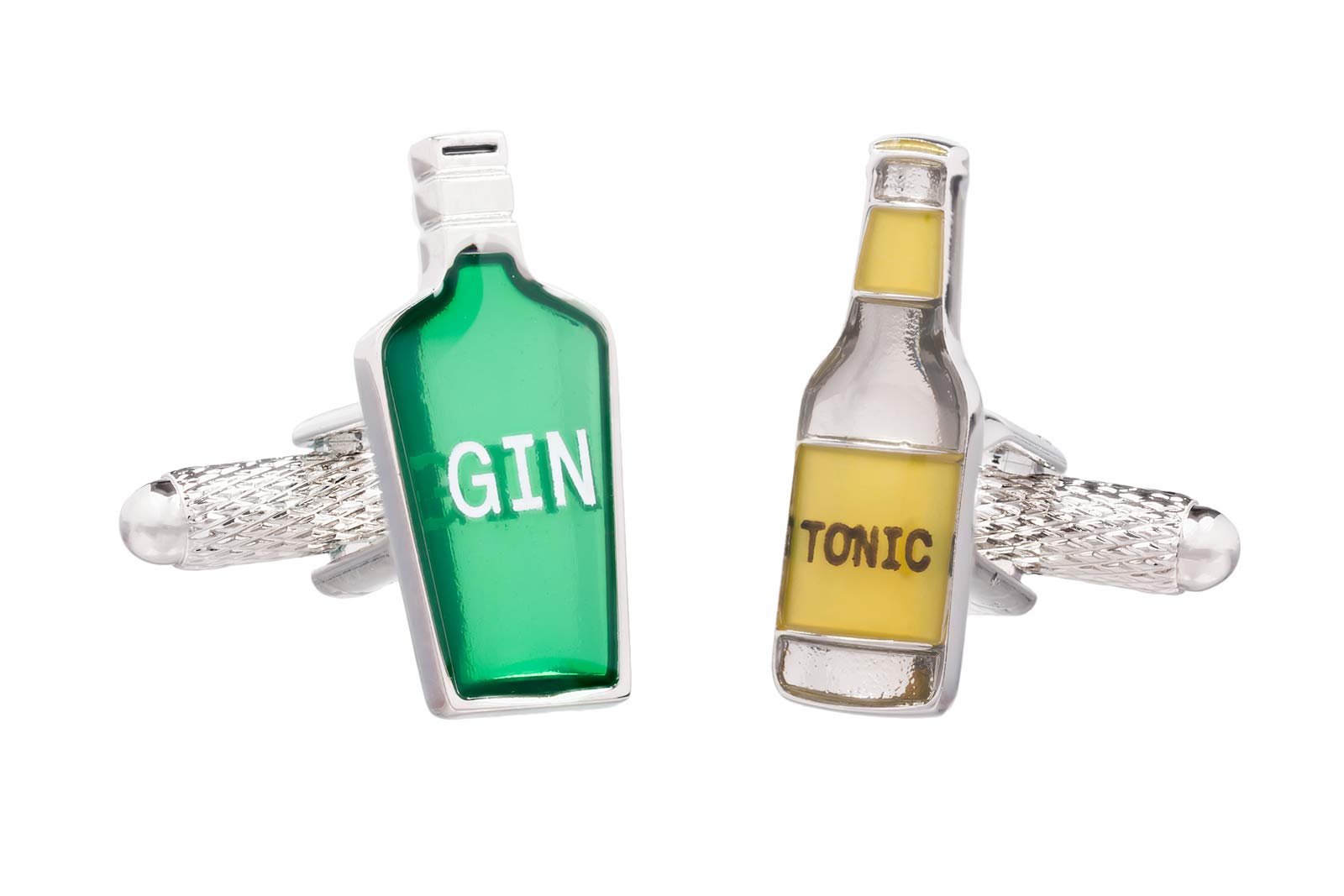 Gin and Tonic Drink Bottle Cufflinks Presented in Onyx Art London Cufflink Gift Box