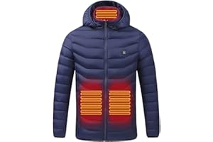 TUDUOMS Lightweight Heated Coat Women's Men's Usb Smart Heating Hooded Puffer Jacket Warm Electric Heated Jacket for Outdoor