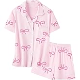 Umeyda Girls & Women Pajamas Set Soft Button-Down Sleepwear Lyocell Nightwear 2 Pjs Set Loungewear