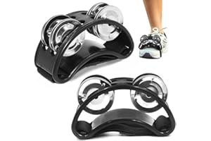 2 PCS Foot Tambourine, findTop Foot Shaker, Tambourines for Adults, Collocation Drums, Guitars, Metal Bells, for Concerts, Parties, Welcome Ceremonies (Black)