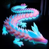 Large 3D Printed Dragon 24in Glow Rainbow ,Giant 3D Dragon，Crystal Dragon | Big 3D Printed Dragons, Large 3D‑printed Desk Decor Animal Toy, Cool for Boys Girls Adults Kids, Collectible Dragon Gift