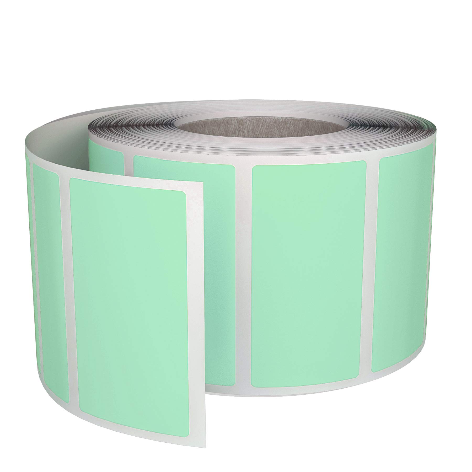 Royal Green Rectangular Color Coding Sticker Roll - Label Stickers for Filing and Organization, 1 5/8" x 3/4" Labels for Labeling Names for Office Supplies, 500 Pieces (Pastel Green)