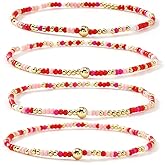 Bohxantium Gold Beaded Bracelets for Women Handmade Boho Stretch 14K Gold Plated Beads Ball Colorful Seed Bead Bracelet Set Stackable Fall Jewelry Accessories Autumn Vacation Friendship Gift