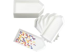 DIOSAMER 20PCS Plastic Diamond Painting Trays,3.93inches x 1.9inches Bead Sorting Trays Organizer, Diamond Painting Tool Accessories for DIY Art Craft (White 20PCS)