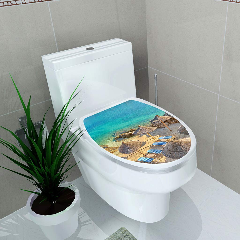 RROVE New Simplicity Fresh Style Toilet Seat Wall Sticker Art Bathroom Decals Decor PVC Removable Home Decor