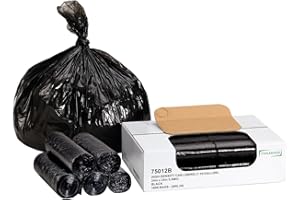 TYPLASTICS Trash Can Liner - Wholesale 1000 Count Black Garbage bags on Perforated Roll 7-10 Gallon Multipurpose for Office Bathrooms Business Home Commercial and Industrial Needs 24" x 24"