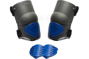 TSE Safety - TSE-TFLX-4-16-GEL Flex Work Knee Foam Padding Pads - Anti-Slip Strong Double Straps Comfortable Knee Protection Breathable Heavy Duty for Indoor and Outdoor Use – Black & Blue