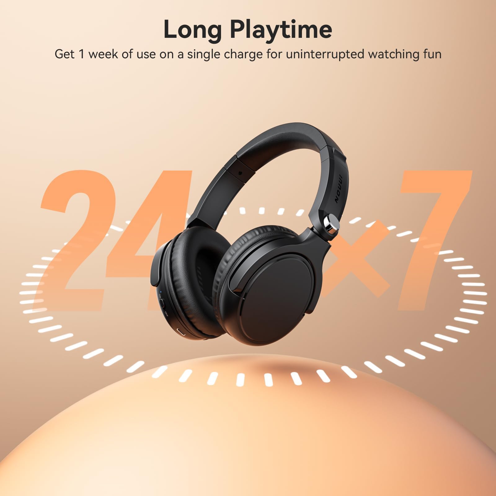 Wireless Headphones for TV Watching, TV Headphones Wireless for Seniors with Transmitter Charging Base, Over ear Bluetooth Headset No Audio Delay, HIFI Stereo, 65H Playtime, Gifts for Parents/Elderly