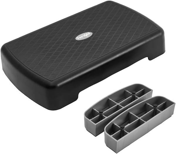 YES4ALL AEROBIC EXERCISE STEP PLATFORM WITH ADJUSTABLE RISERS FOR HOME GYM FITNESS WORKOUT