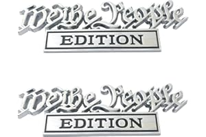 ZCLZZRS 2 Pack Classic We The People Edition Emblems,We The People Car Decal 3D Raised Letters Bumper Funny Sticker,for All Kinds of Cars,Motorcycle,Truck,RV,SUV,Body,Door Decor (Silver Black)