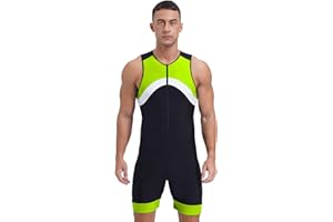 easyforever Mens One Piece Bodysuit Sleeveless Surfing Swimsuit Shorty Wetsuit Contrast Color Swimwear