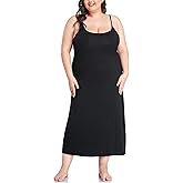Papicutew Women's Full Slip for Under Dresses Plus Size Long Nightgown Cami Dress