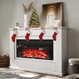 INMOZATA Electric Fire and Surround 40 inch White Fireplace with Remote view 7