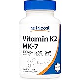 Nutricost Vitamin K2 MK-7 100 mcg, 240 Softgels - Gluten Free and Non-GMO MK7