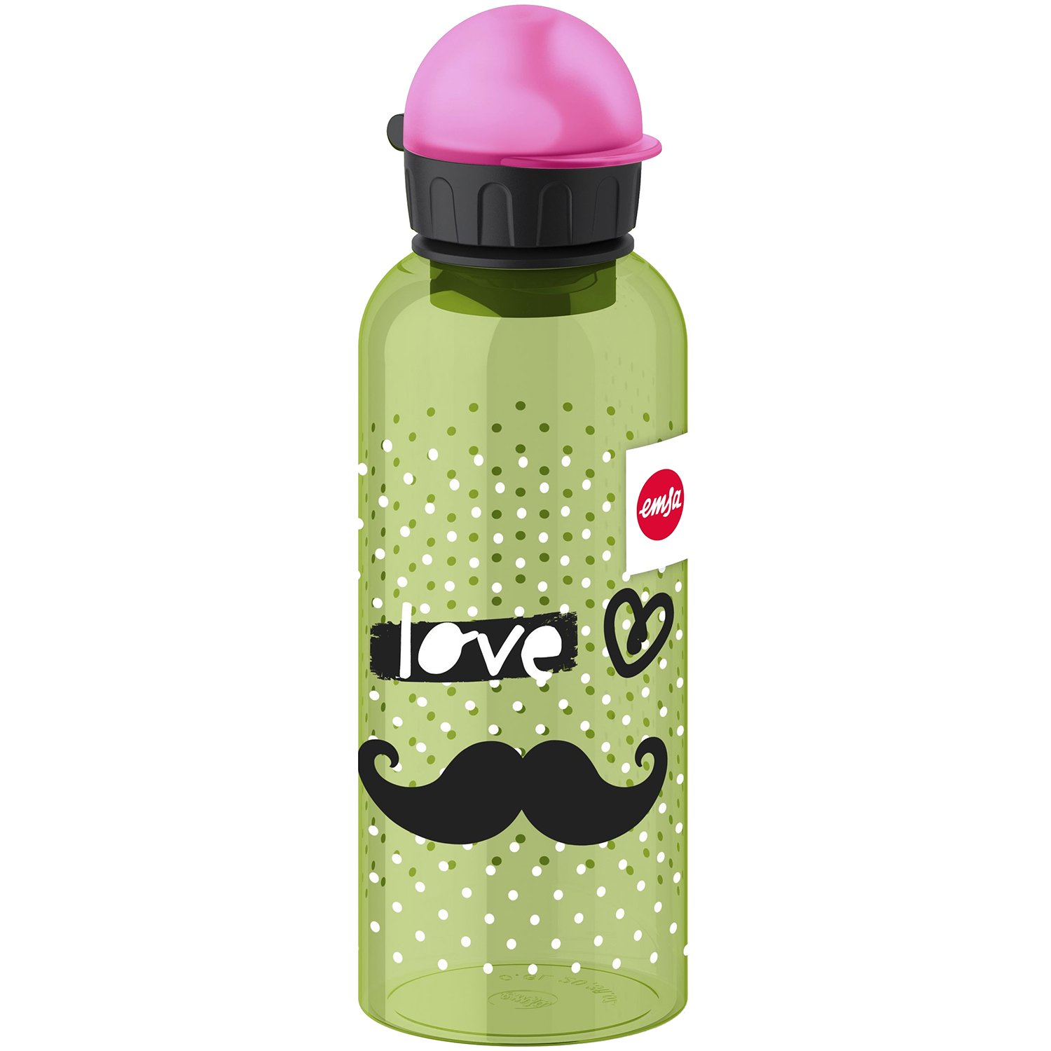 Emsa 0.6 Litre Teens Tritan Moustache Flask, Plastic, Multi-Colour, 35 x 25 x 10 cm