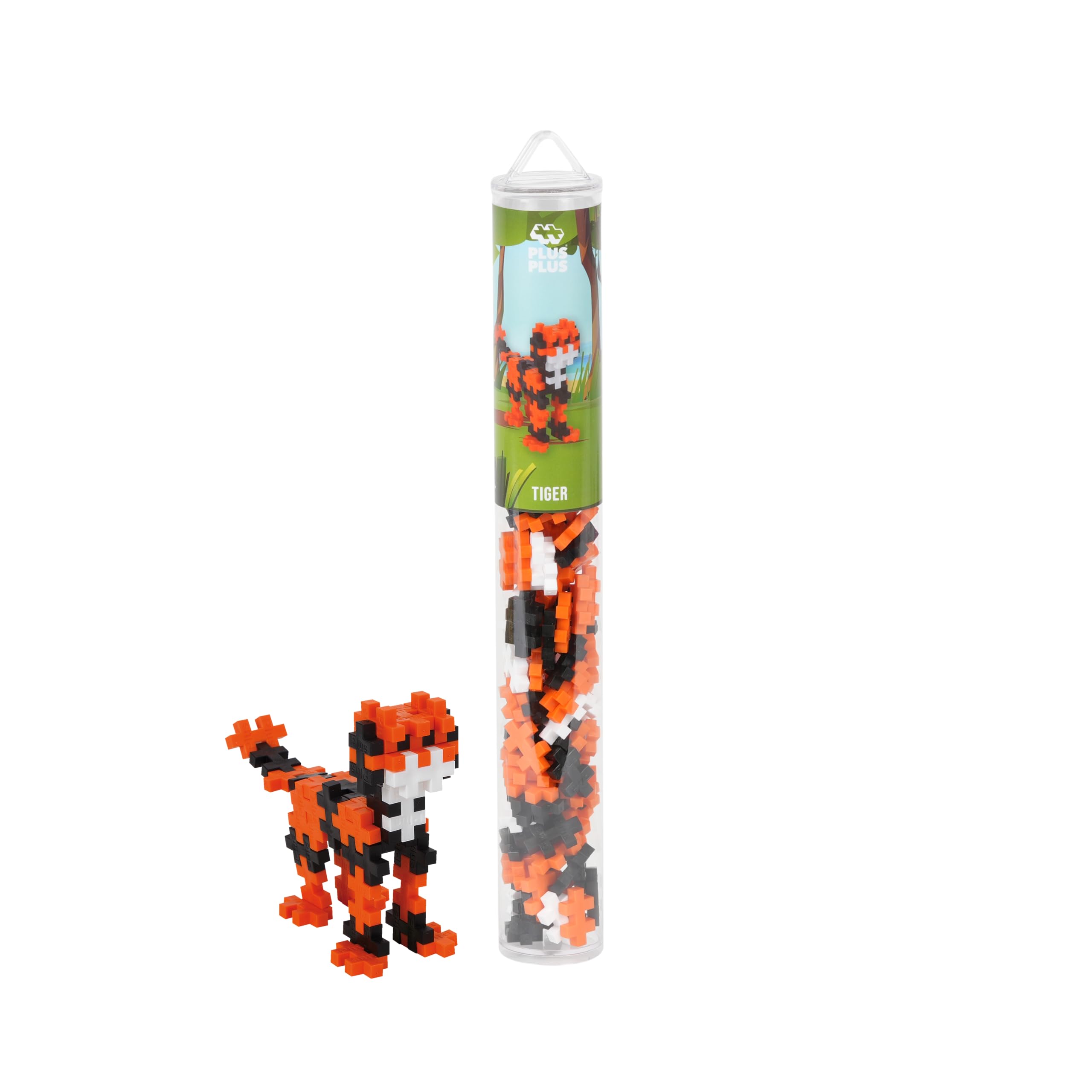 PLUS PLUS Building Blocks Toy - Animal Toys for Kids, Creative Learning Resources and STEM Play for Home and Travel - Girls and Boys Toys Age 5 Plus - Tiger 100 Pieces — image 1