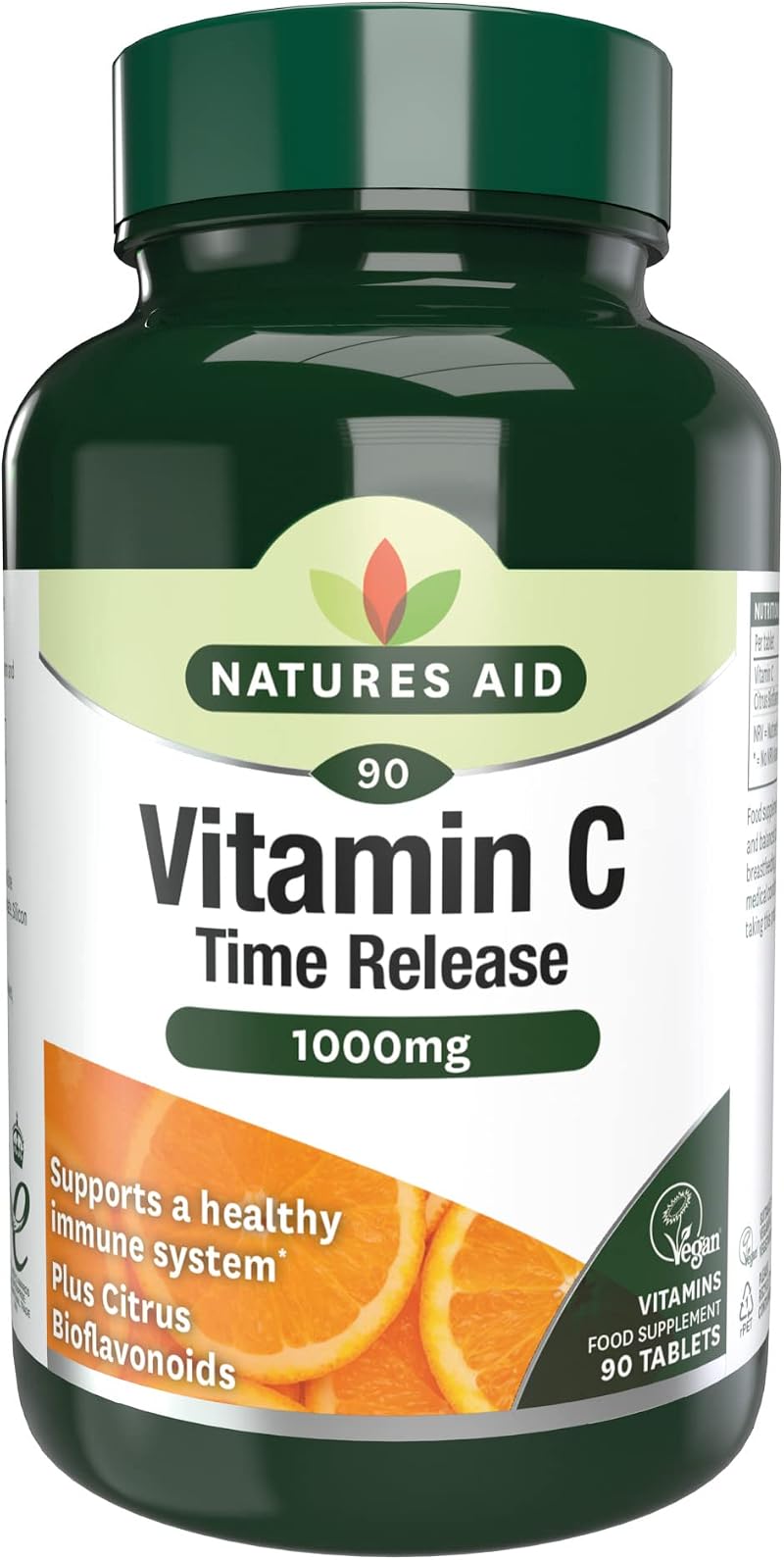 Natures Aid Vitamin C 1000mg Time Release with Bioflavonoids 90 Tablets