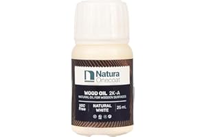 Natura Onecoat Wood Stain Oil - Sample - 25 ml, Natural White – Natural Wood Finish for Interior Furniture & Floor - Linseed Wood Oil - Environmentally Friendly - Hard Wax Oil for Color Sampling