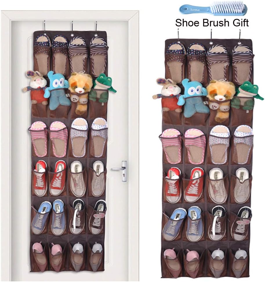 Sunblue Over Door Shoe Organiser Storage Rack, 24 Mesh