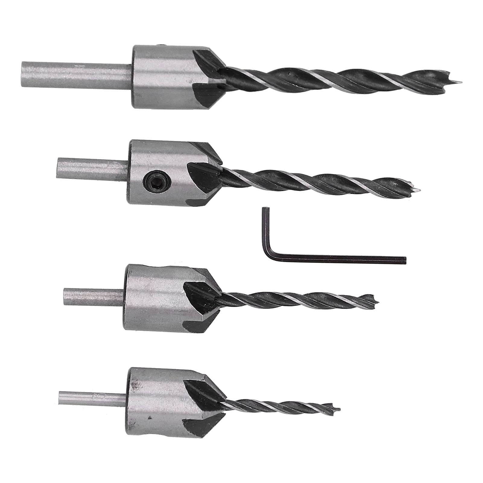 Counter Sink Bit, Countersink Drill Bits Set Carbon Steel Woodworking Chamfer 3‑Point Positioning Drilling Bit for Bench Drills for Hand Drills