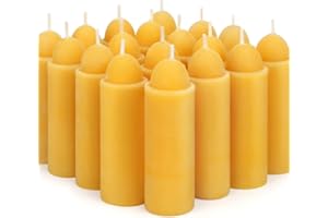 MOSROAD 20 Packs Beeswax Lantern Candles for Emergency,12-Hour Burn Time, Natural Beeswax Candles for Outdoor, Camping, Survival, Power Outages, Compatible with Candle Lantern