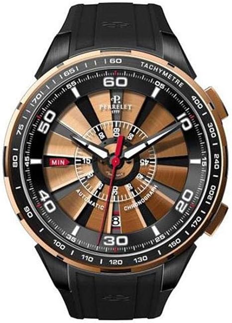 Perrelet Men's A3036/2 Turbine Analog Display Swiss Automatic Black Watch