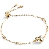 Coach, Women's, Signature Quilted Heart Slider Bracelet, Crystal/Gold, One Size