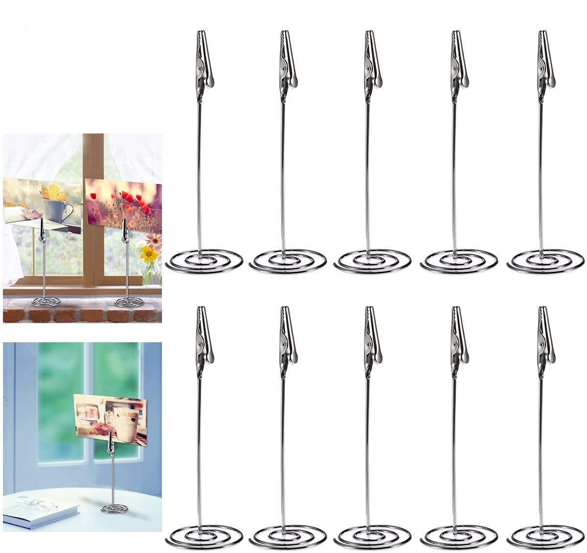 LUOEM Menu Holder Stand Memo Clip Holder Stand for Photo Pictures Card Note Clip 10pcs