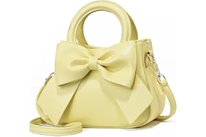 YOUNXSL Designer Small Handbags for Women with Top Carry Handle and Cute Bow Knot,Leather Purses and Over-Shoulder Strap