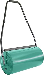 Grafner Rasenwalze 60 cm Arbeitsbreite, befüllbar mit Sand oder Wasser bis zu 60 kg, Durchmesser 32 cm, stabile Ausführung mit Abstreifern und Softgriff, Handwalze Rasenroller Walze