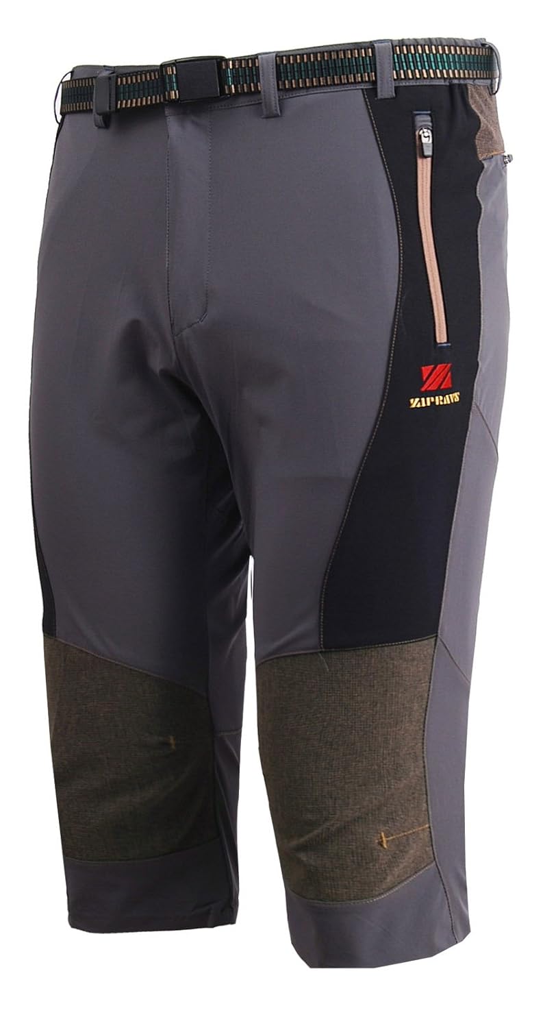 Zipravs Mens walking Hiking Capri Pants lightweight
