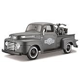 Maisto 1:24 Scale 1948 Ford F-1 Pickup and Harley Davidson 1942 WLA Flathead Diecast Vehicles