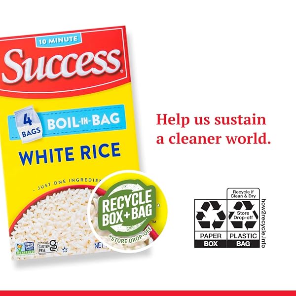 SUCCESS BOIL-IN-BAG RICE, WHITE RICE, QUICK AND EASY RICE MEALS, 14-OUNCE BOX