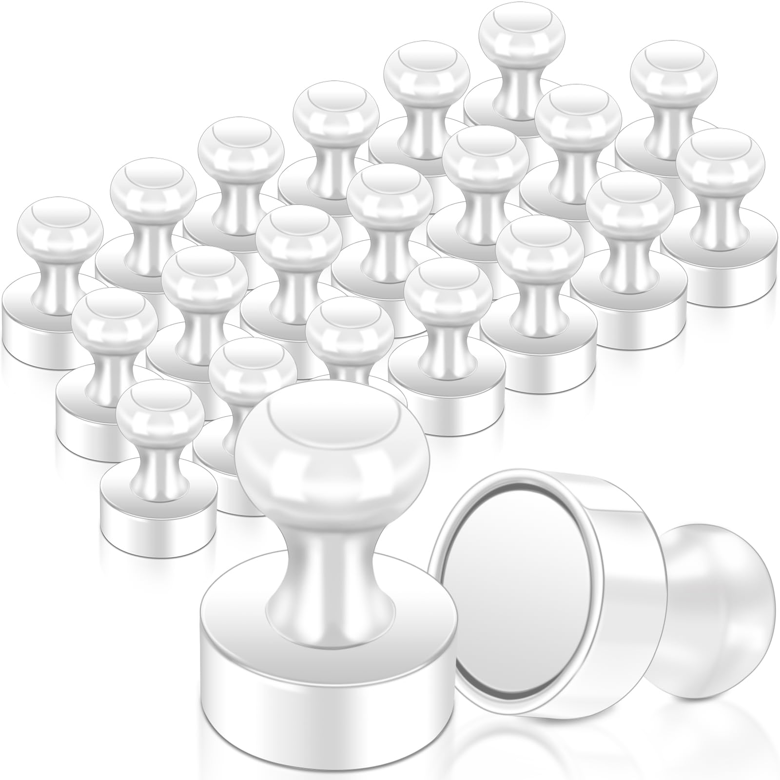 Photo 1 of 22 Pack Fridge Magnets Strong for Whiteboard, Push Pin Magnet, Refrigerator Magnet Small Strong Rare Earth Magnets for Office, Classroom, Kitchen, Home, White
