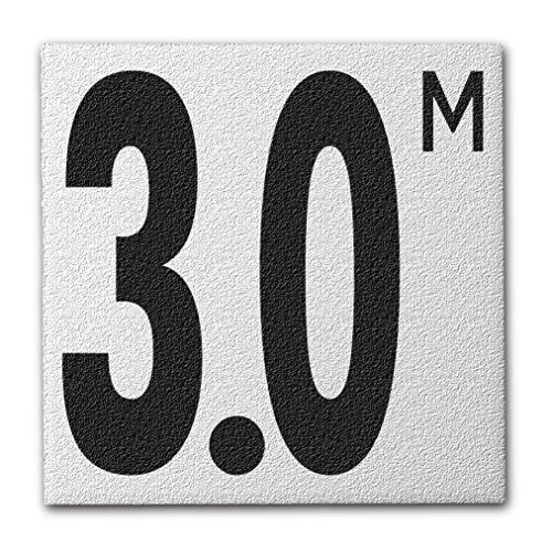 Ceramic Swimming Pool Deck Depth Marker " 3.0 M " Abrasive Non-Slip Finish, 5 inch Font