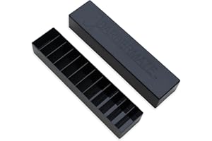 BarberMate 12-Slot Clipper-Blade Caddy, Grooming and Barber Blade Organizer, Professional Barber Supplies, Barber Case and Stylist Station Accessories, (Black)