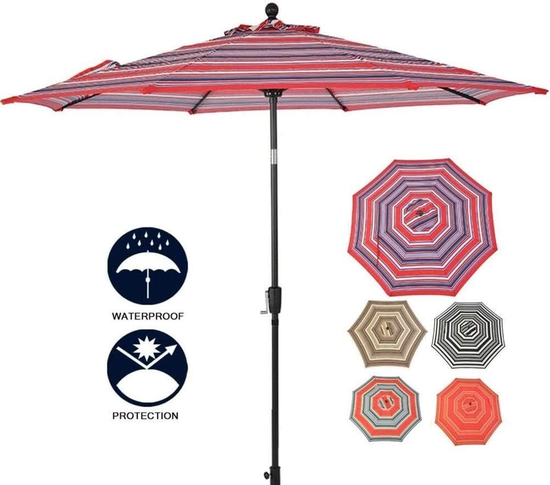 Amazon Com Rewd Patio Umbrellas 10ft 3m Garden Parasol Sun Shade Umbrella For Patio Beach Pool Stripe Umbrellas With Winding Crank Tilt Function Garden Outdoor