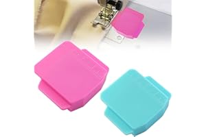 SINSETU 2 Pcs Magnetic Seam Guide for Sewing Machine, Multifunctional Hem Guide for Sewing Machine, Polygonal Multifucntional Seam Guide Hemmer with Scale, Sewing Supplie Accessories (Pink/Blue)