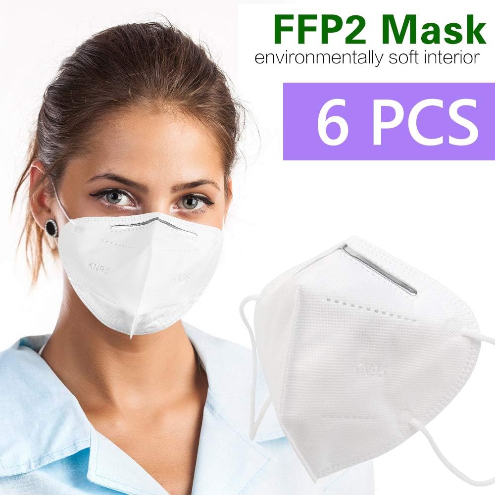 Mbuynow Breathing Protection Mask for Mens, Women and Adults, Pack of (6) - UK Stock