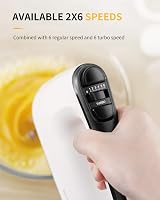 SHARDOR Hand Mixer Electric 6 Speed Turbo Anti-Splash Case 5 Attachments view 2