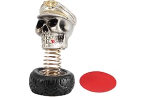 Swinging Skull Car Dashboard Ornament - Funny and Cute Dashboard Decor Accessory, Resin and Metal Car Interior Decor for Men 