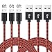 Micro USB Cable,Akaho 3Pack 6FT Long Nylon Braided High Speed 2.0 USB to Micro USB Charging Cables Android Fast Charger Cord for Samsung Galaxy S7 Edge/S6/S4,Note 5/4/3,HTC,LG,Tablet(Black Red)